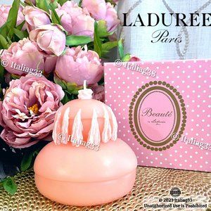 LADUREE Rose Scented Candle BOUGIE RELIGIEUSE The & Beaute Paris - Pink & White